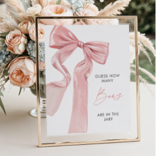 Poster Coquette Élégante Bow Rose Combien de vaches