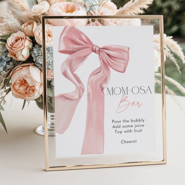 Poster Coquette élégante Bow rose Maman-osa Bar (Créateur téléchargé)