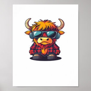 Poster Coquette Highland Cow Bubblegum Tshirt Design, Hol