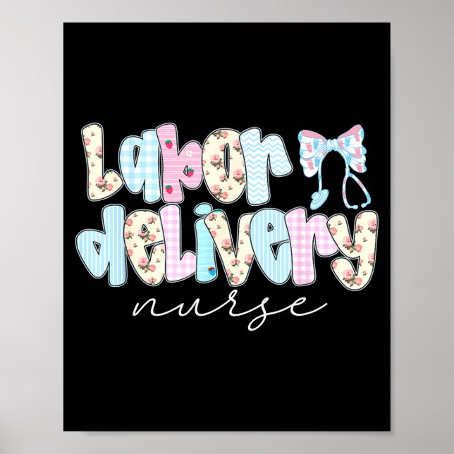 Poster Coquette Labor And Delivery Nurse Crewneck, Bow St (Devant)