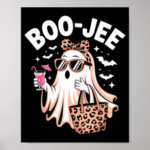 Poster Coquette léopard fantôme café boo-jee halloween
