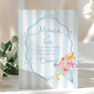 Poster Coquette Mimosa Bar Bleu Whimsical nuptiale