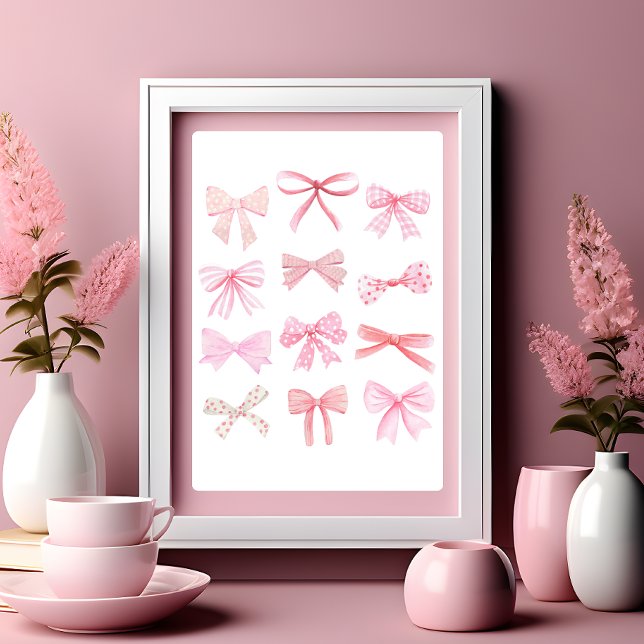 Poster Coquette Mur Art Clair Pink Bows (Créateur téléchargé)