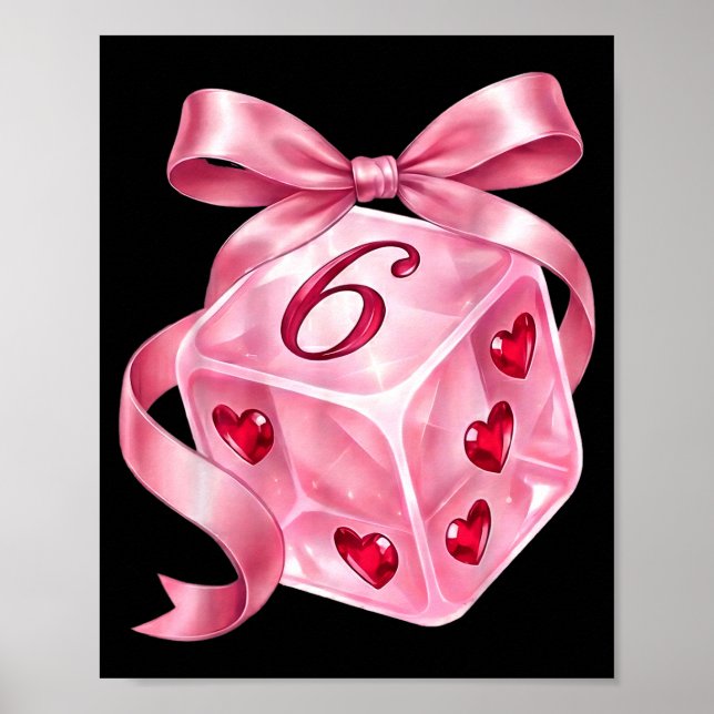 Poster Coquette Nk Dice Bow Hearts 6 7 Preppy Valentine Y (Devant)