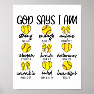 Poster Coquette noeuds Dieu dit Je suis chrétien Softll B