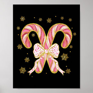 Poster Coquette Rétro Noeud Papillon Canne à Sucre Saison