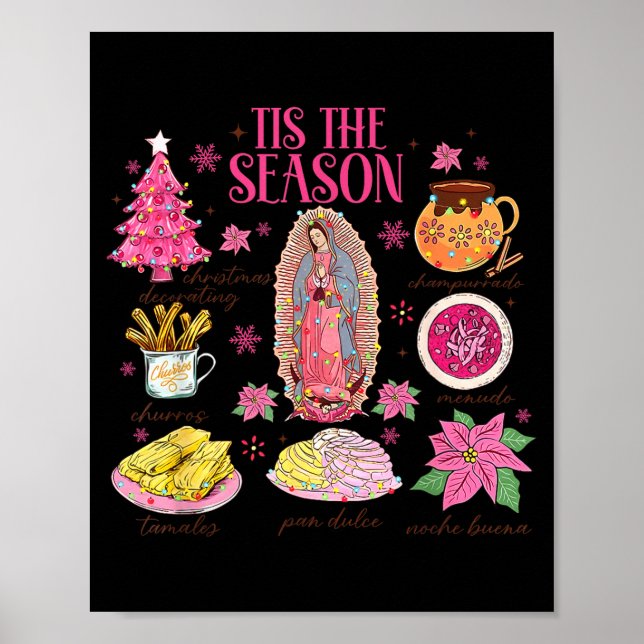 Poster Coquette Tis The Season Mexican Christmas Spanish  (Devant)