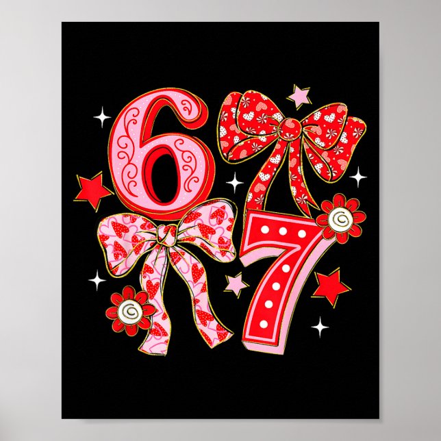 Poster Coquette Valentine 67 Six Seven Bow Valentines 6 7 (Devant)