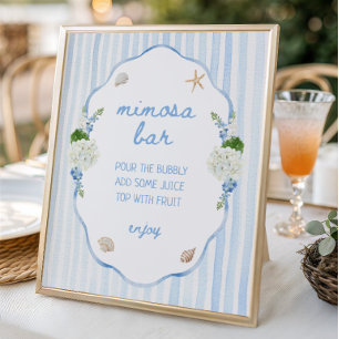 Poster Coquillages & Cloches de mariage Bar à Mimosa Côte