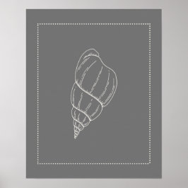 Poster Coquille d'escargot marine de style Hamptons