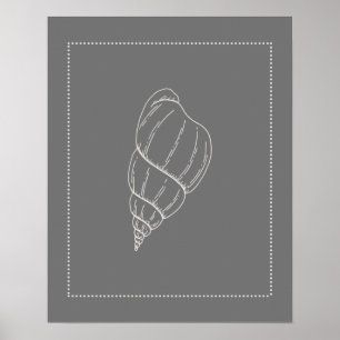 Poster Coquille d'escargot marine de style Hamptons