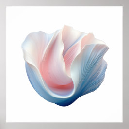 Poster Coquille rose, bleue et blanche Abstraite