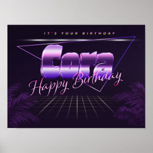Poster Cora Nom Prénom de l'anniversaire de l'affiche