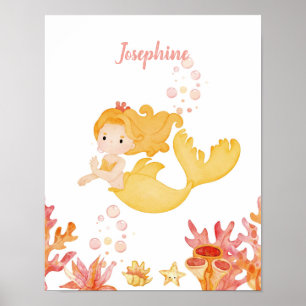Poster Coral Reef Dreams Mermaid personnalisable