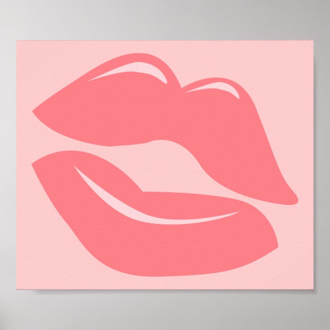 POSTER CORAL ROSE LUSCIOUS KISS LIPS SHINY GLOSS (Devant)