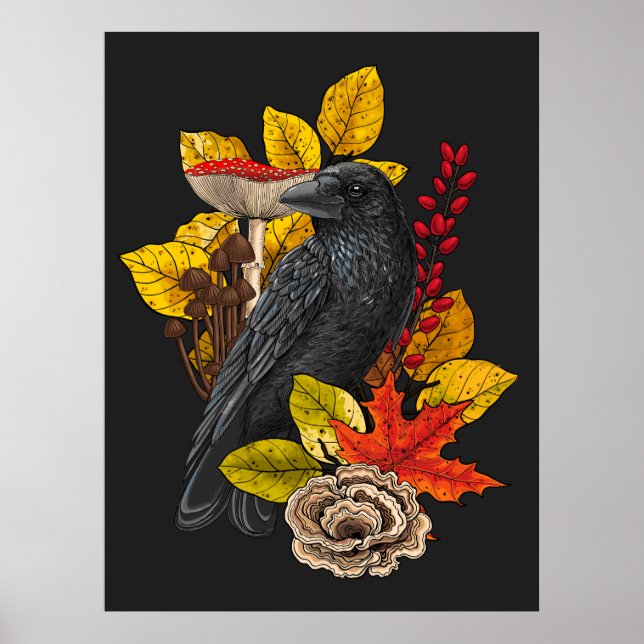 Poster Corbeau d'automne 2 (Devant)
