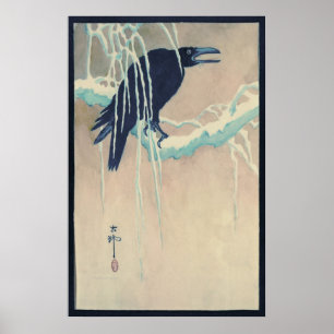 Poster Corbeau en neige