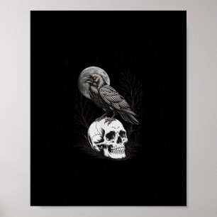 Poster Corbeau, F-Caw-F Oiseau de Lune Drôle Gothique Hum