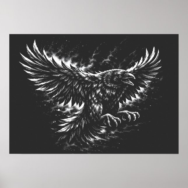 Poster Corbeau gothique – par BurnsInHell (Devant)