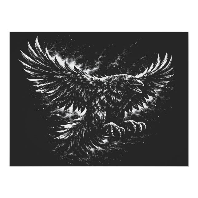 Poster Corbeau gothique – par BurnsInHell (Devant)