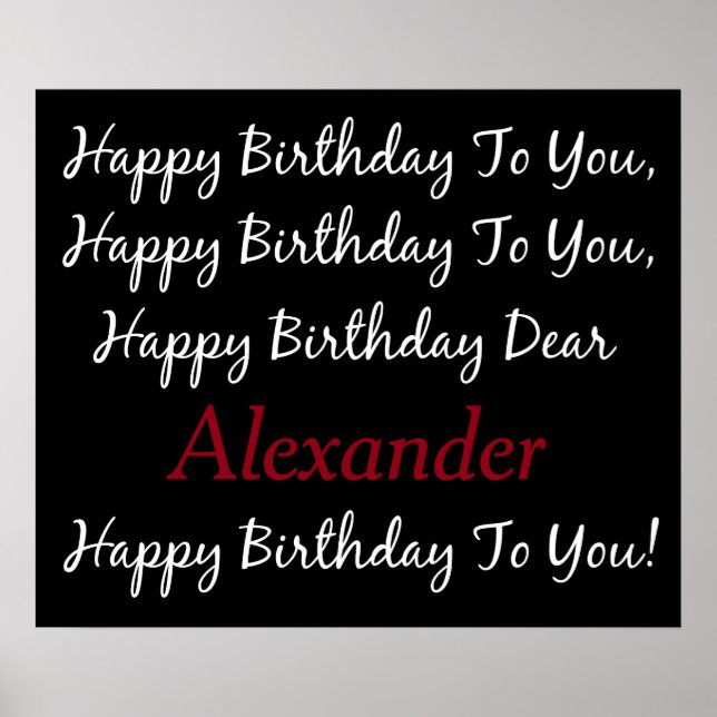 Poster Corbeau noir et blanc Chanson d'anniversaire perso (Devant)