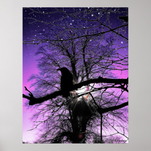 Poster Corbeau sur l'arbre