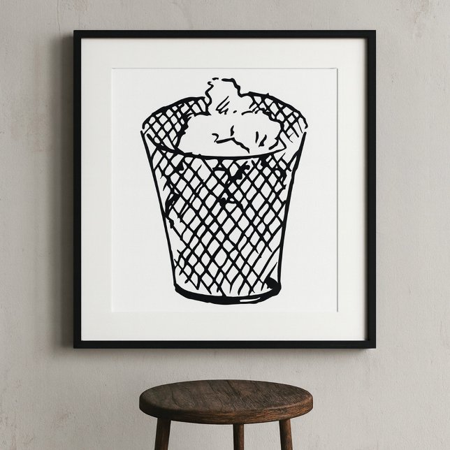 Poster Corbeille à déchets en grillage métallique Poubell (Créateur téléchargé)