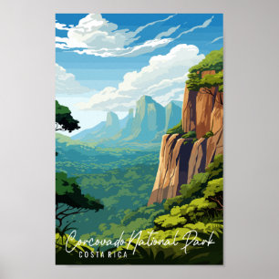 Poster Corcovado Costa Rica illustration de voyage vintag