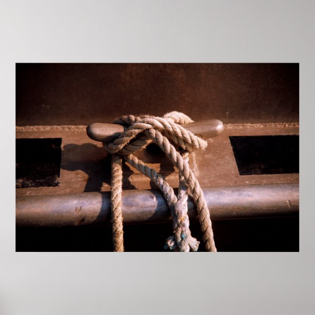 Poster Corde Liée À Une Cravate De Bateau (Devant)