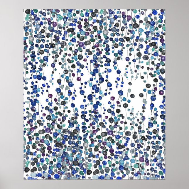 Poster corde violette plante perle aquarelle (Devant)