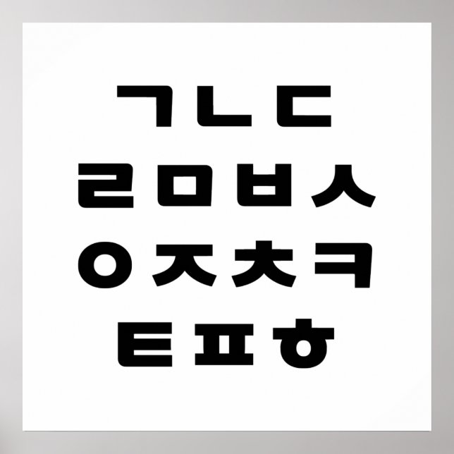 Poster Coréen | Alphabet Hangul (Devant)