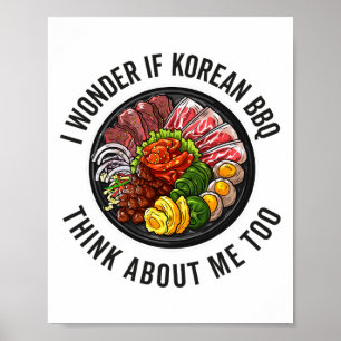 Poster Coréen Bbq Funny coréen Byrbecue cuisine amoureuse