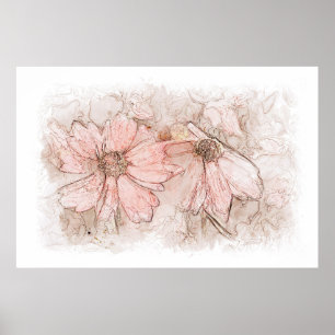 Poster Coréopsis Floral Watercolor ID712