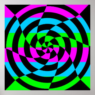 Poster Corey Tiger 80s Op Art Vintage