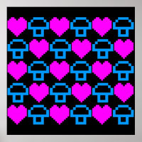 Corey Tiger 80s Retro 8bit Mushroom Love
