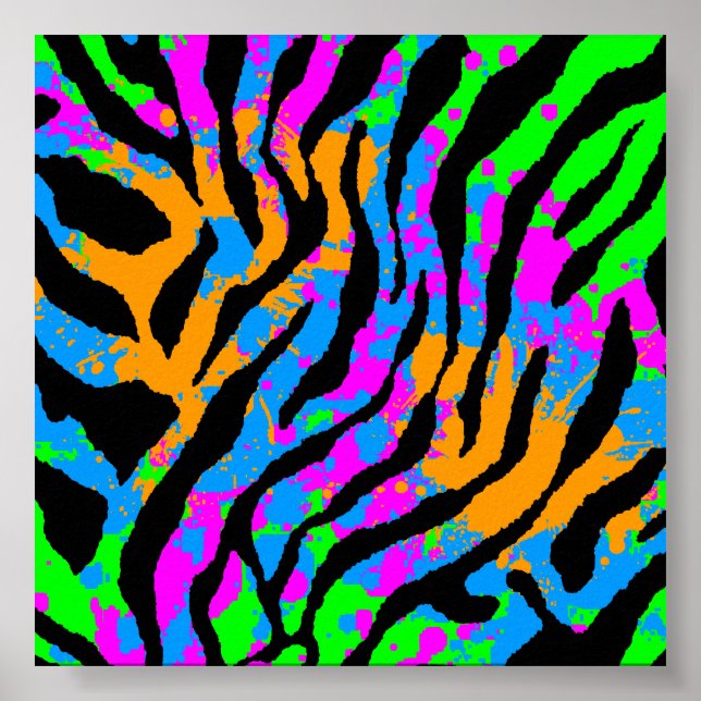Poster Corey Tiger 80s Retro Tiger Motif (Devant)