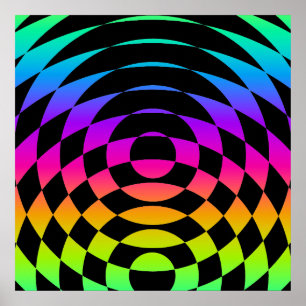 Poster Corey Tiger 80s Vintage Op Art