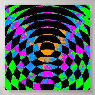 Poster Corey Tiger 80s Vintage Op Art