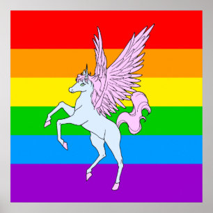 Poster Corey Tiger 80s Vintage Unicorn Rainbow