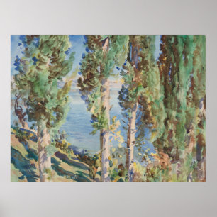 Poster Corfou, cyprès par John Singer Sargent