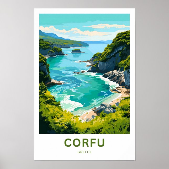 Poster Corfou Grèce Imprimer voyage (Devant)