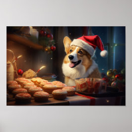 Poster Corgi Christmas Cookies Festive Holiday