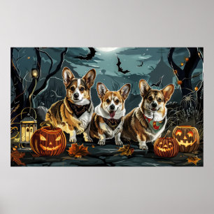 Poster Corgi Halloween Éffrayant