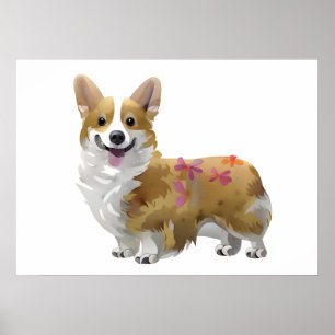 Poster Corgi orange mignon pour une humeur positive