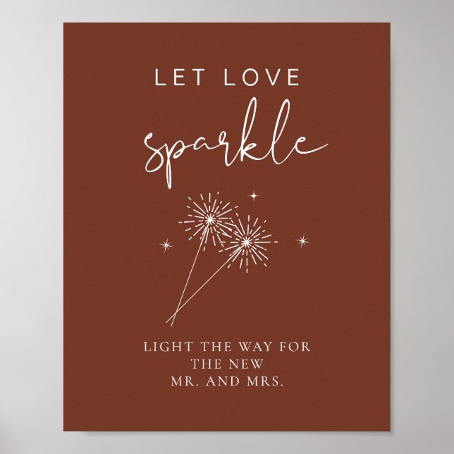 Poster CORIANDER Boho Mariage Sparkler Envoyer l'affiche (Devant)