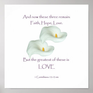 Poster Corinthiens 13:13 Foi Espoir Amour