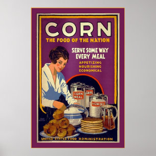 Poster Corn~Guerre mondiale Vintage 1