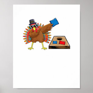 Poster Corn Hole Thanksgiving Dabbing Turquie Cornhole To