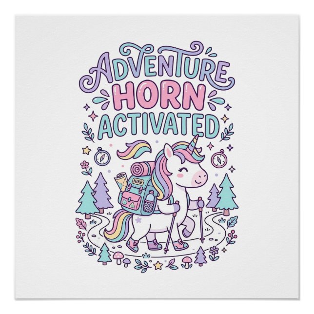 Poster Corne d'Aventure de Licorne Activée Graphique Past (Devant)