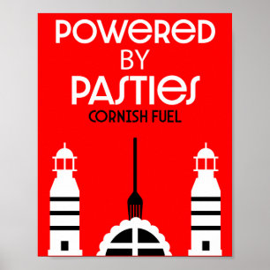 Poster Cornwall Cornish Pasnish Anglais